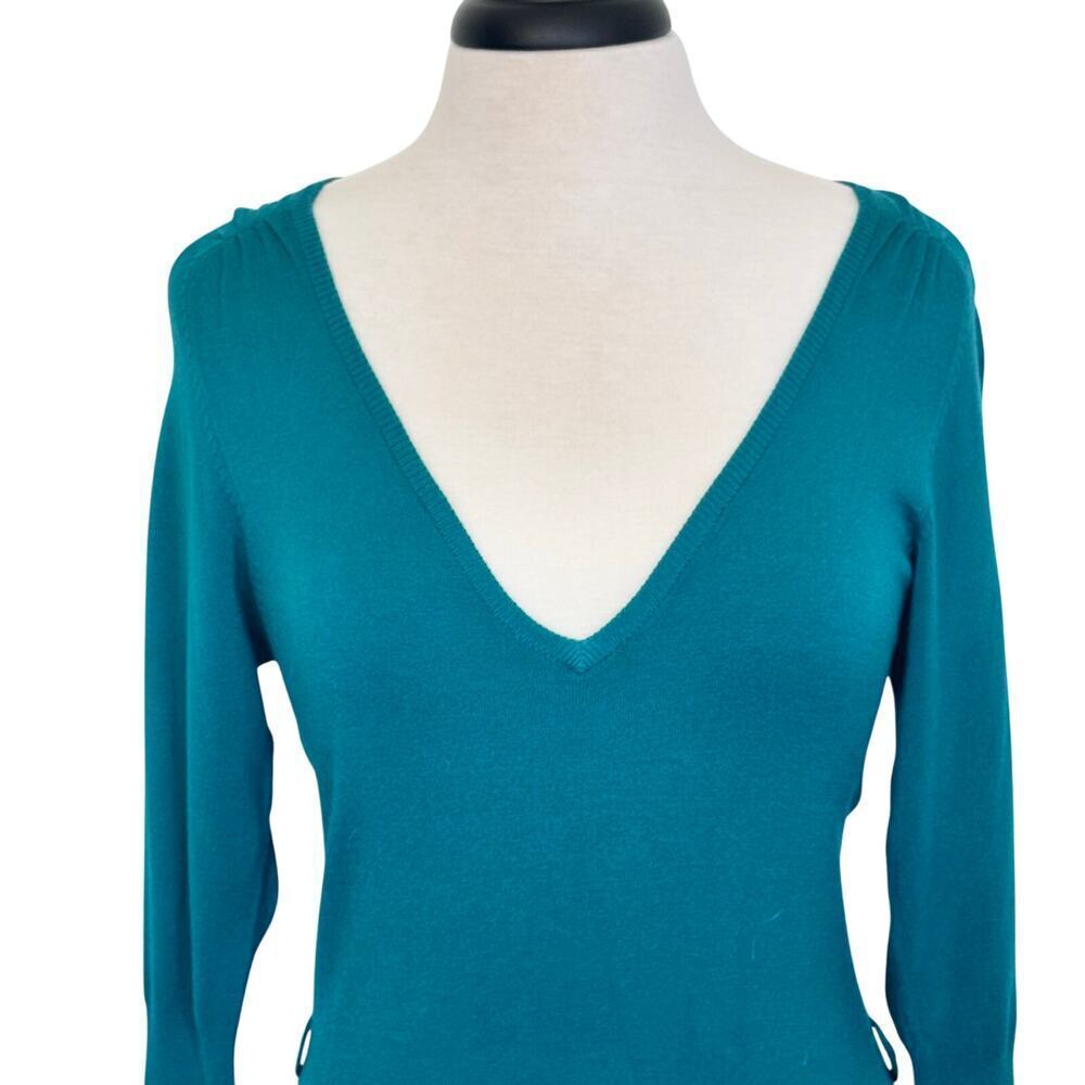 New VERTIGO PARIS Teal‎ Knit Sweater Midi Dress Long Sleeve Women's Sz M - Picture 2 of 14